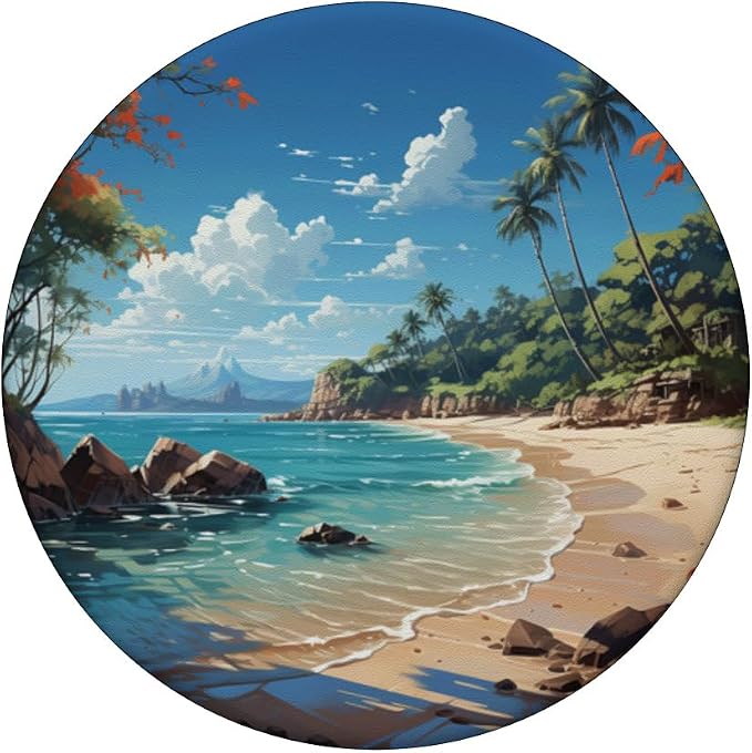 Tropical Beach Palm Trees Graphic PopSockets Standard PopGrip