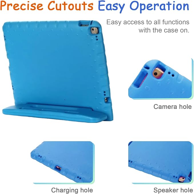 Kids Case for iPad Pro 11 M5/M4 &amp iPad Air 11 (2026/2025/2024) Shockproof Case with Pencil Holder Techcircle Light EVA Foam Handle Stand Bumper Protective Child Friendly Drop Proof Cover Black