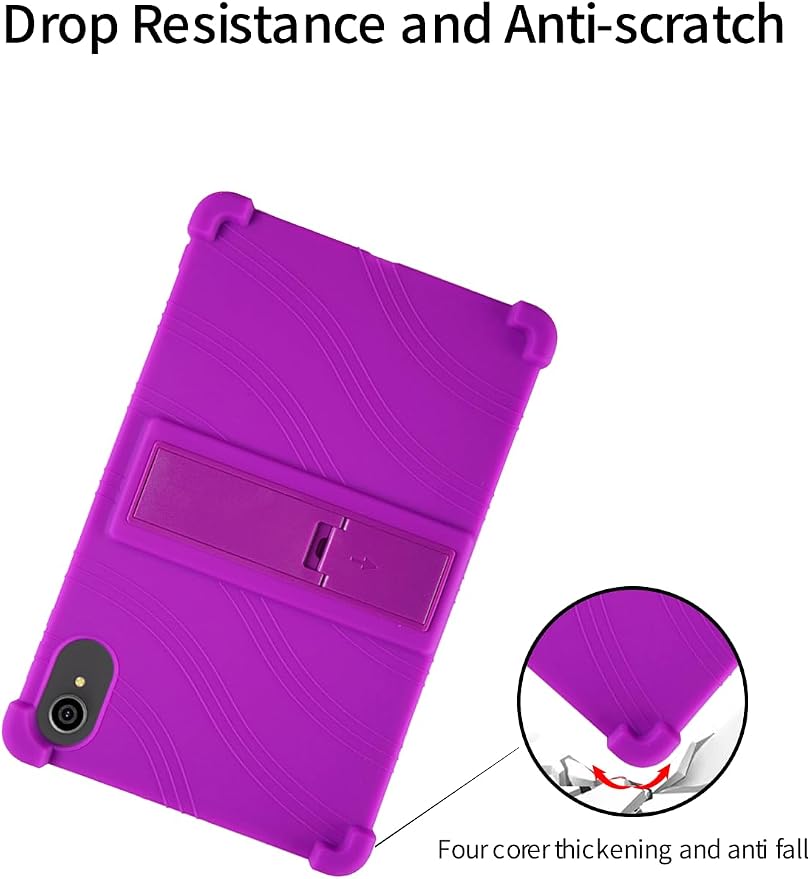 for ApoloSign EP103A 10.1 Tablet CaseBOVUGAC Soft Silicone Case Adjustable Stand Shockproof Kids Friendly (Black)