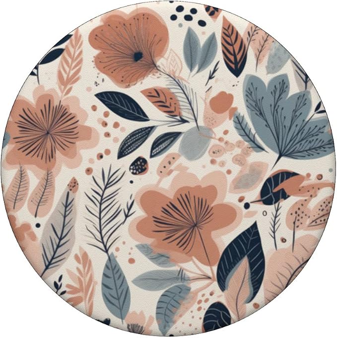 Boho Cream Aesthetic Neutral Floral Wild Flower Pattern PopSockets Adhesive PopGrip