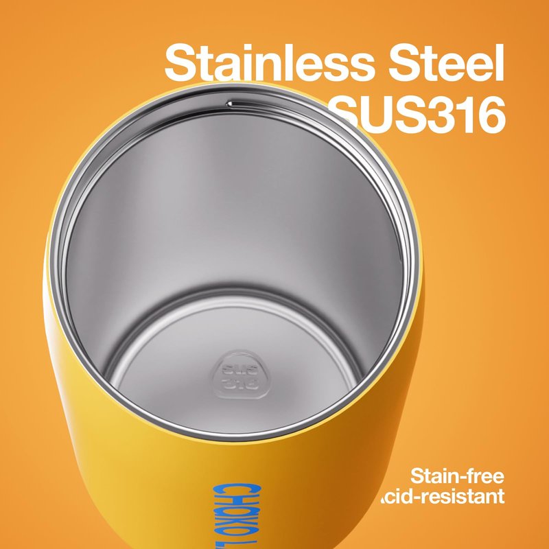 CHAKO LAB Insulated Stainless Steel Water Bottle with Two Strap | BPA-Free Leak Proof | 17oz Bottle with Spout Lid & Straw | Orange Marmalade