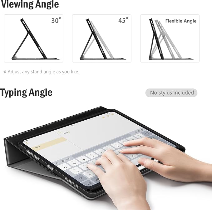 Antbox for iPad Air 13 Inch Case 2026 M4 /2025 M3 /2024 M2 Black | Built-in Pencil Holder Supports Pencil Pro and Pencil (USB-C) Auto Sleep/Wake PU Leather iPad Air 13'' Cover