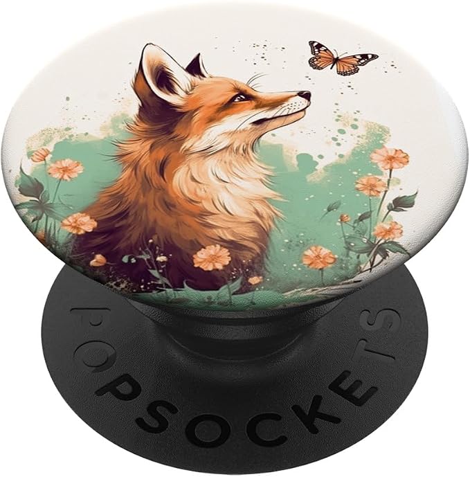 Fox Butterfly Forest Animal PopSockets Adhesive PopGrip