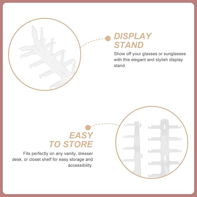 6-Tier Plastic Sunglasses Display Rack Eyewear Organizer Stand Multi-Layer Storage Holder for Desk and Home Use