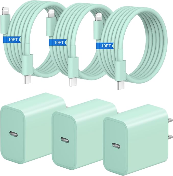 iPhone Charger Fast Charging 3+3Pack 20W USB C Charger with Lightning Cable | For iPhone 14/13/12/11/Pro/Pro Max/Mini/Xs Max/XR/X iPad