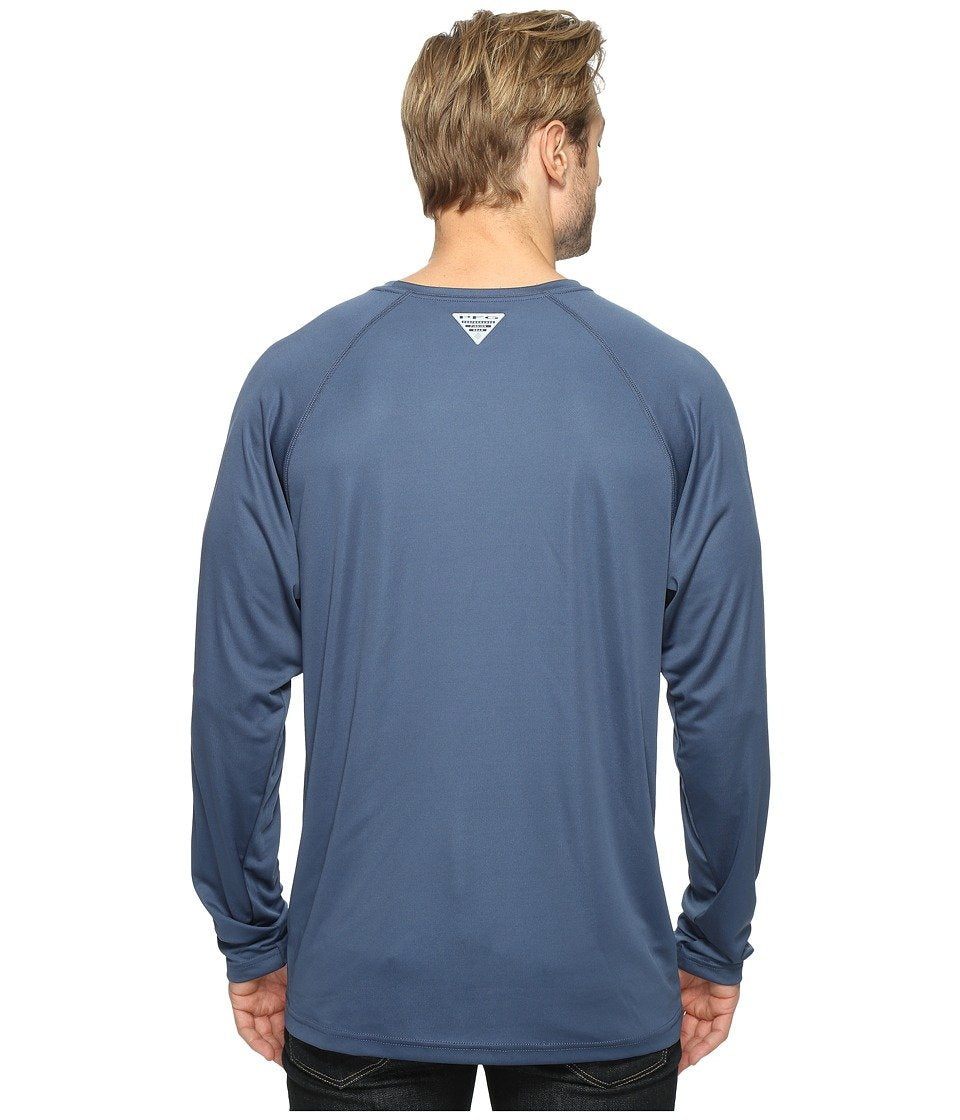 Columbia Men's Terminal Tackle Long Sleeve Shirt, Dark Mountain Sunset Red, Medium