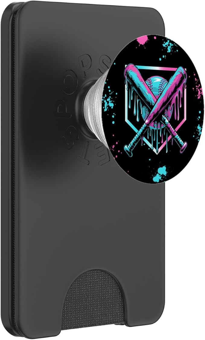 Baseball Ice Cream Drip With Sprinkles Home Plate Youth Boys PopSockets PopWallet for MagSafe