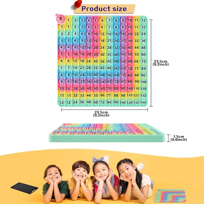 Multiplication & Addition Game Table Division Flash Cards 3rd Grade pop-up Fidget Math Toy, Create Various Math Learning Toy Times Table Number Blocks (Double-Sided Printed)