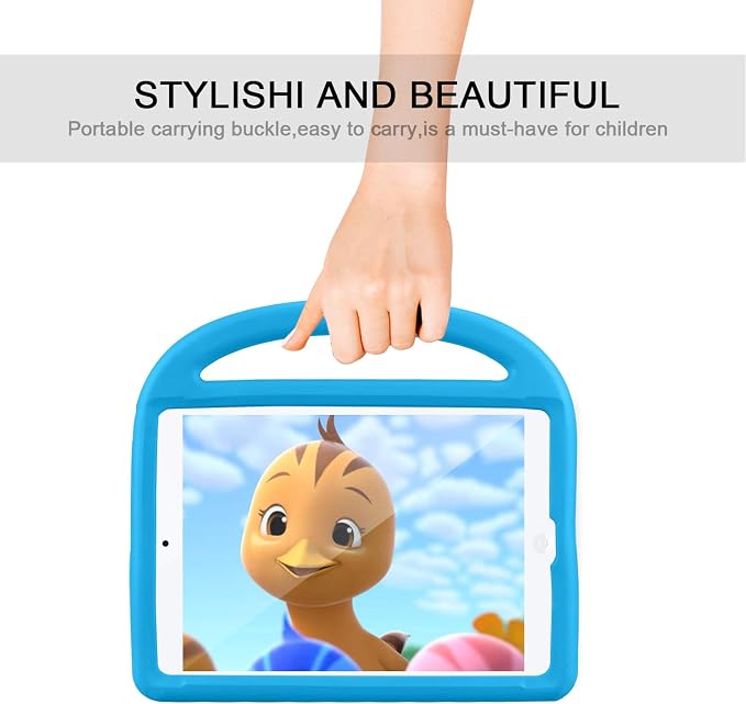 Kids Case for iPad 6th/5th Generation iPad 9.7 inch 2018/2017 and iPad Air 1/Air 2 Case with Handle/Kickstand EVA Foam Shockproof Stand Cover for iPad Air 1st/2nd Gen/iPad Pro 9.7Black Bird