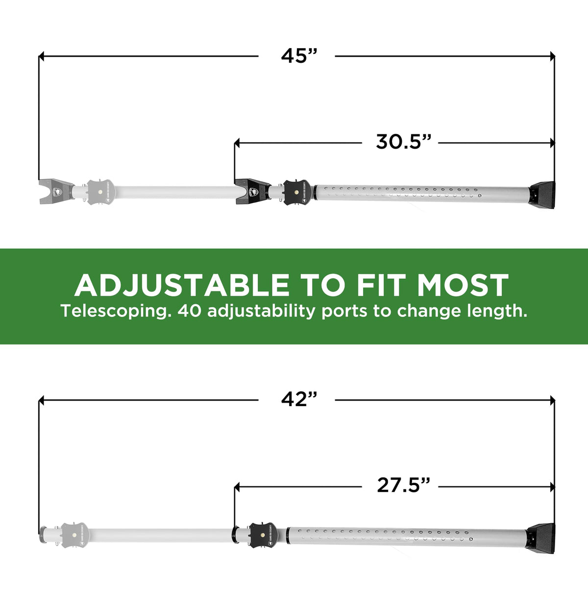 Adjustable Sliding Door Security Bar, Door Jammer 2-in-1 Adjustable Door Knob and Sliding Patio Door Stoppers Security with Alarm, 40 Different Adjustments by Guard Dog Security
