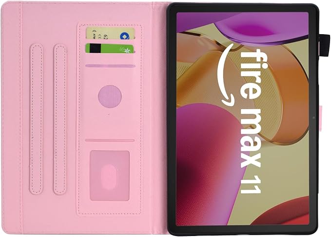 Funut for Amazon Kindle Fire Max 11 Tablet Case (13th Generation 2023 Release) Premium PU Leather Folding Stand Cover Case for Kindle Fire 11 Tablet with Auto Wake/Sleep Purple Butterfly