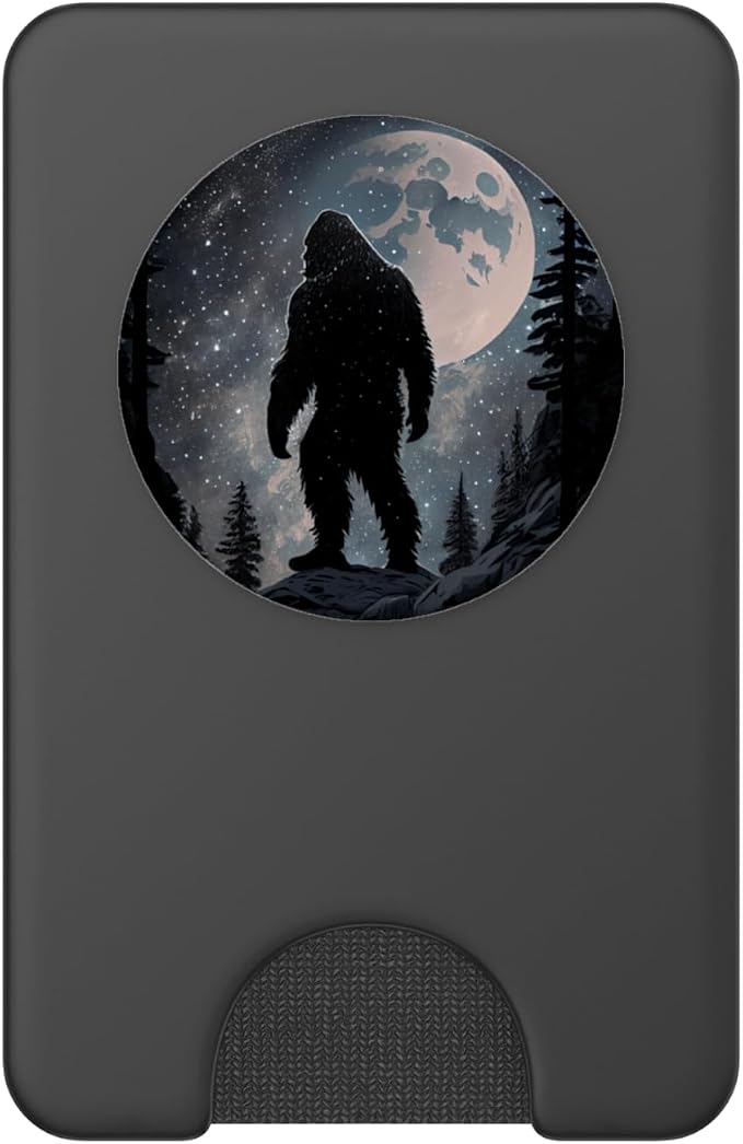 Bigfoot Yeti Sasquatch Stars Moon Starry Night PopSockets Adhesive PopGrip
