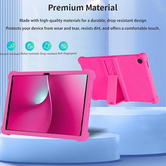 Case for T-Mobile Revvl Tab 2 10.1-InchCompatible with T-Mobile Revvl Tab 2 Android Tablet–Soft Silicone Protective Cover with Kickstand Shockproof Drop-Resistant Business-Style Stand(Black)