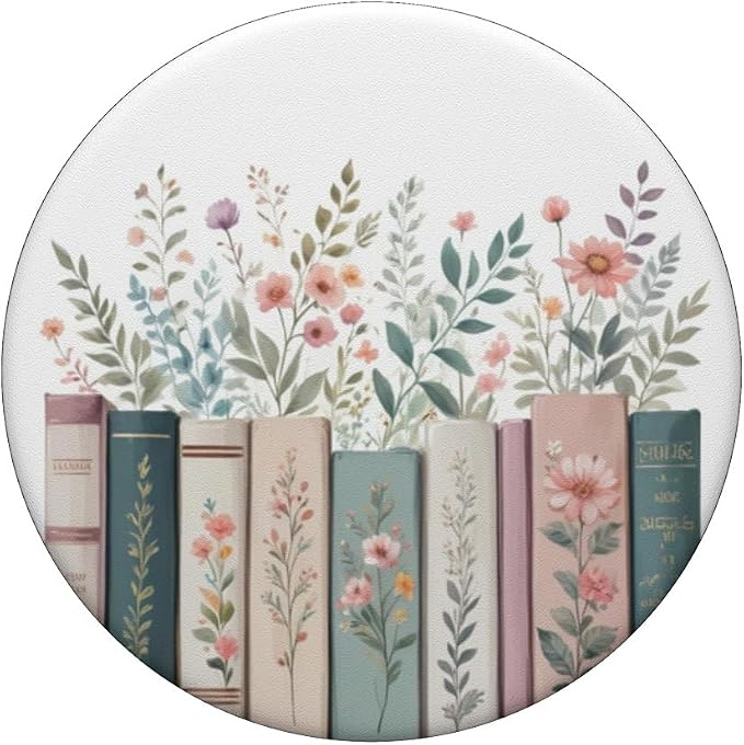 Bookish Booktrovert Reading Book Lovers Flower Floral PopSockets PopWallet for MagSafe