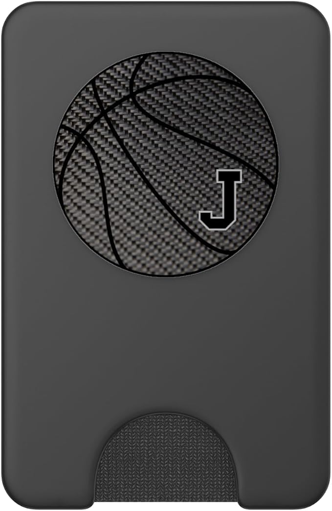 Basketball Letter J Black Phone Stand Initial J for Men PopSockets Adhesive PopGrip