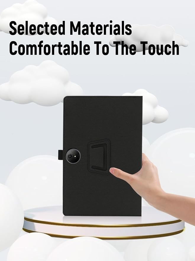 11.5 Case for TCL NXTPAPER 11 Plus Android Tablet (Model 9469X) (Black) | PU Leather Folding Cover with Pen Holder and Wrist Strap Business Travel Portable