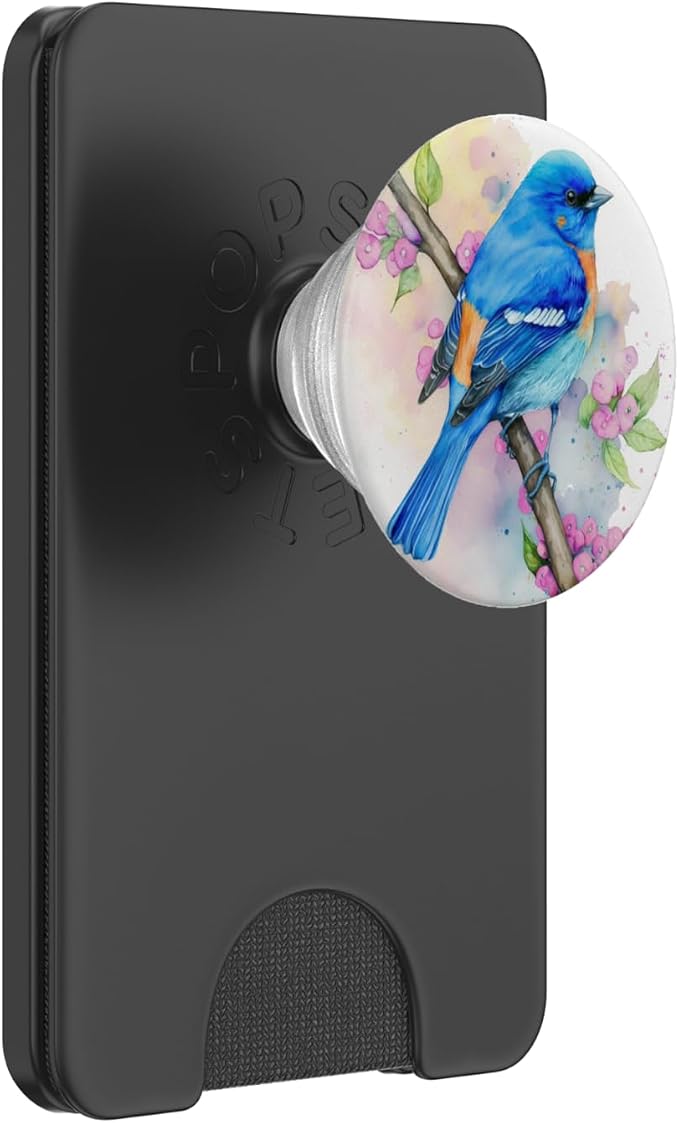 Colorful Blue Bird Watercolor PopSockets Adhesive PopGrip