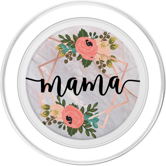 Mama in Rose Pink &amp Flowers PACM024e PopSockets Adhesive PopGrip