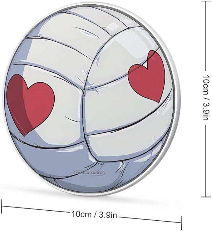 Cute Baseball Heart Wireless Charger Portable Charging Pad | LightweightAll Smartphone