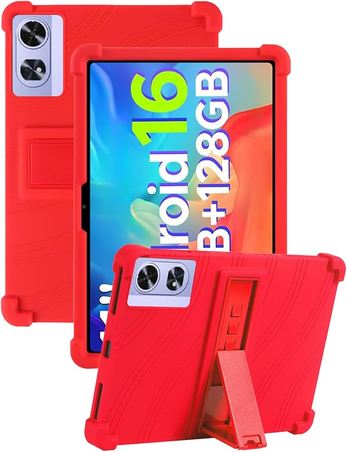 Case for POCKAM P11 Pro Android 16 Tablet 11 Inch (Black) | Soft Silicone Kids Friendly Protective Cover with Adjustable Stand Drop-Proof
