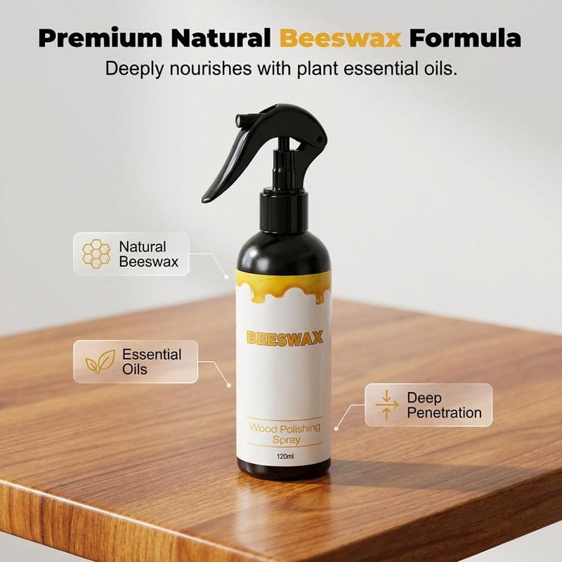 SICOSPI Beeswax Wood Polish, 2026 Upgraded Natural Beeswax Spray, Bees Wax Furniture Polish And Cleaner, for Living Room, Kitchen, Wooden Furniture and Floor (1)