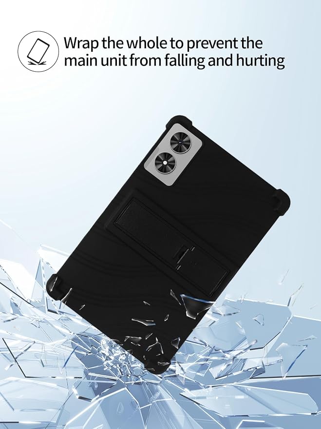 for Frameflow P11T Android 16 11-Inch TabletUYRUREL Skin-Friendly Soft Silicone Protective CaseFull Protection Against Drops and Scratcheswith Adjustable Viewing StandBlack.