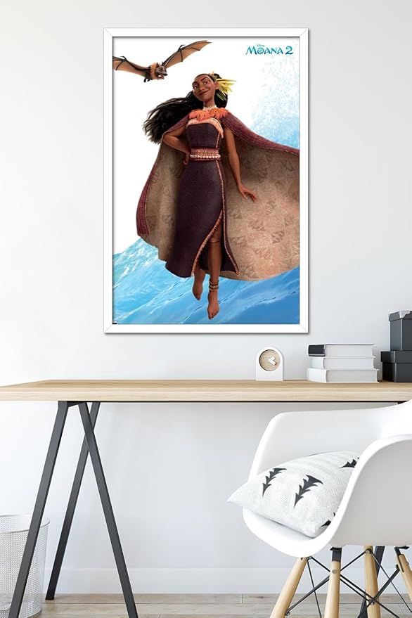 Trends International Disney Moana 2 - Matangi Wall Poster, 34L x 22.4W, White Framed Version
