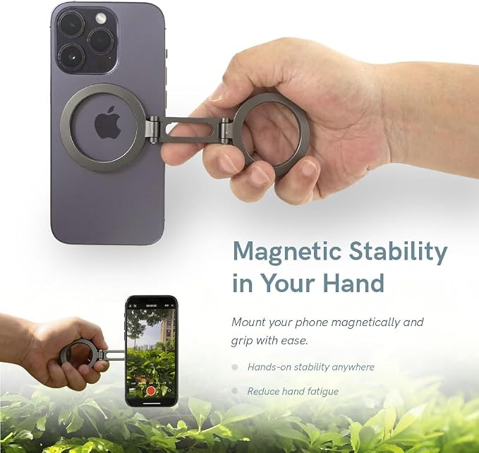 Lume Cube Premium Magnetic Phone Stand for MagSafe iPhone &amp Android Foldable Dual-Sided Magnetic Holder with Multiple Adjustment Points Mount for Any Magnetic Surface – Home Office &amp Travel
