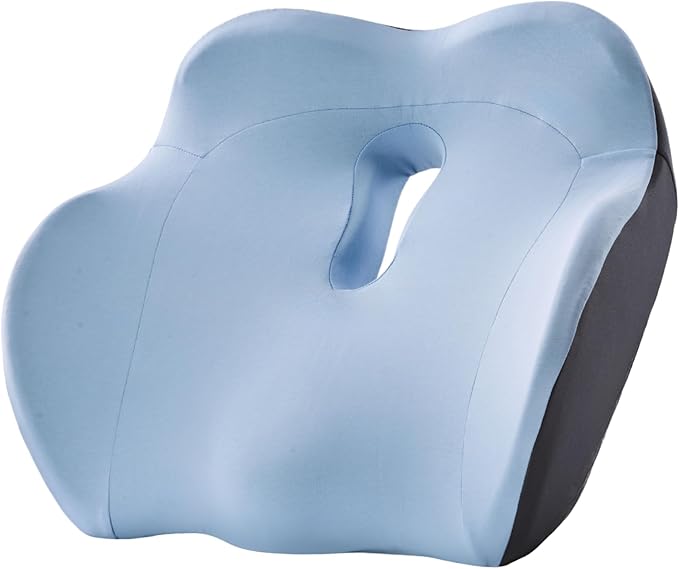 OneCushion Advanced Ergonomic Seat Cushion for Office Chair with Firm AlignCore Foam for All-Day Comfort, Posture Support & Pressure Relief for Work or Home Use - Sky Blue