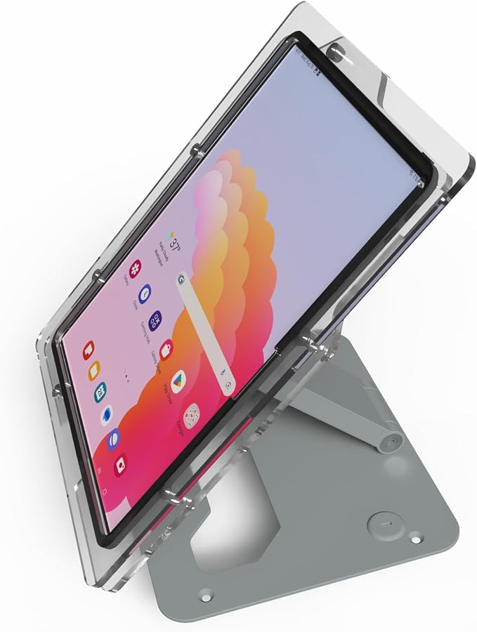 Anti-Theft Acrylic Case with EZ Foldable Aluminum Desktop Stand for Samsung Galaxy TAB Tablets (Black TAB A8 10.5)