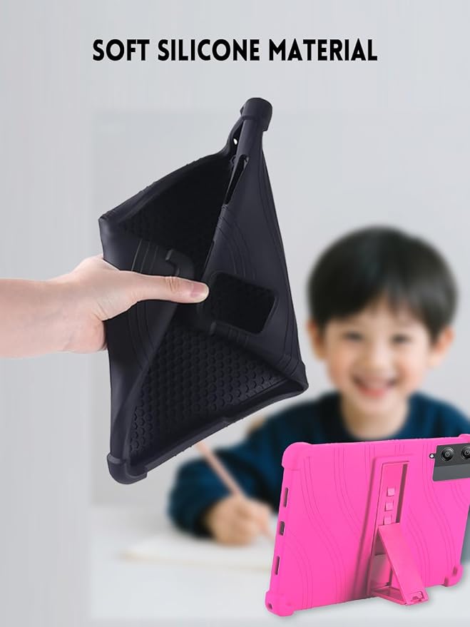 Case for POPUX/DOOGEE Tab E3 Pro 13 Inch (Black) | Soft Silicone Kids Friendly Tablet Cover with Adjustable Stand for POPUX/DOOGEE 13 Inch Tablet Case Drop-Proof