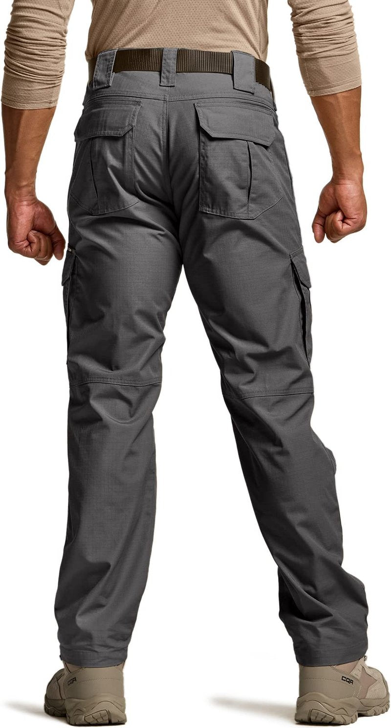 CQR Men's Tactical Pants, Water Resistant Ripstop Cargo Pants, Lightweight EDC Work Hiking Pants, Outdoor Apparel, Duratex Mag Pocket Charcoal, 38W x 34L