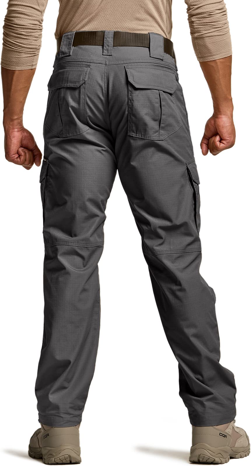 CQR Men's Tactical Pants, Water Resistant Ripstop Cargo Pants, Lightweight EDC Work Hiking Pants, Outdoor Apparel, Duratex Mag Pocket Charcoal, 38W x 30L