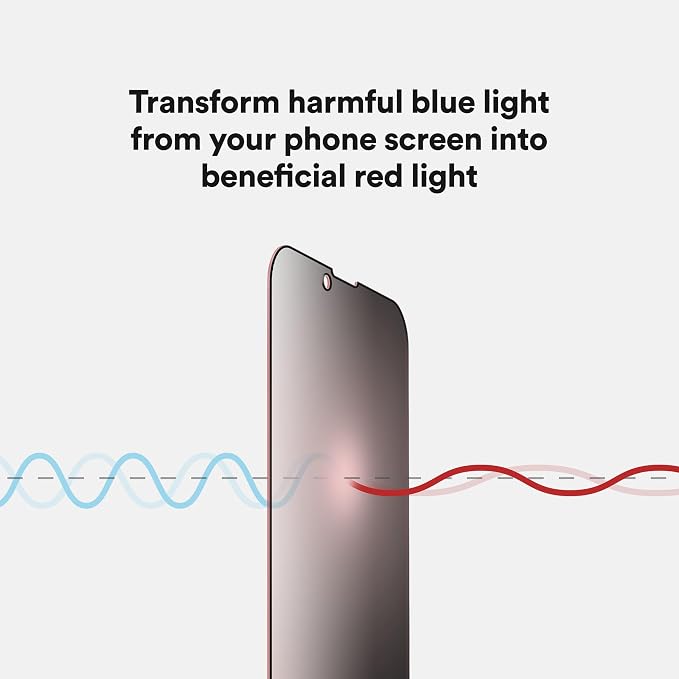 BodyGuardz Red Light Converter Screen Protector – Passive Red Light Therapy for Face - Promotes Better Sleep Healthier Skin Reduced Eye Strain – 9H Tempered Glass Easy Install (Galaxy S26)