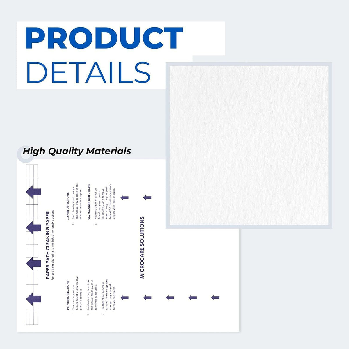 Original Printer Cleaning Sheets – Reliable Solution for Cleaning Rollers & Fixing Paper Feed Issues – Compatible with Inkjet & Laser Printers (8.5 x 11" - 10 Pack)