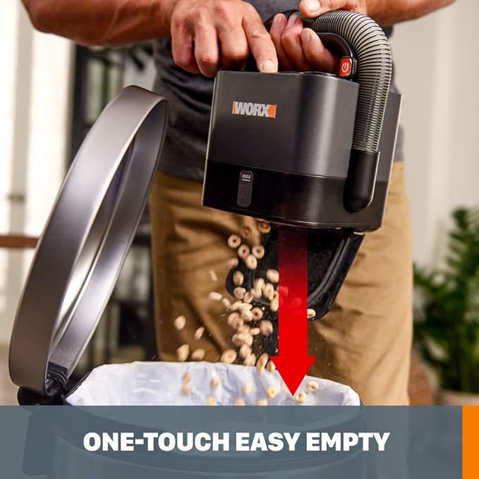 WORX WX030L.9 20V Power Share Cordless Cube Vac Compact Vacuum, Bare Tool Only, No Battery, Black