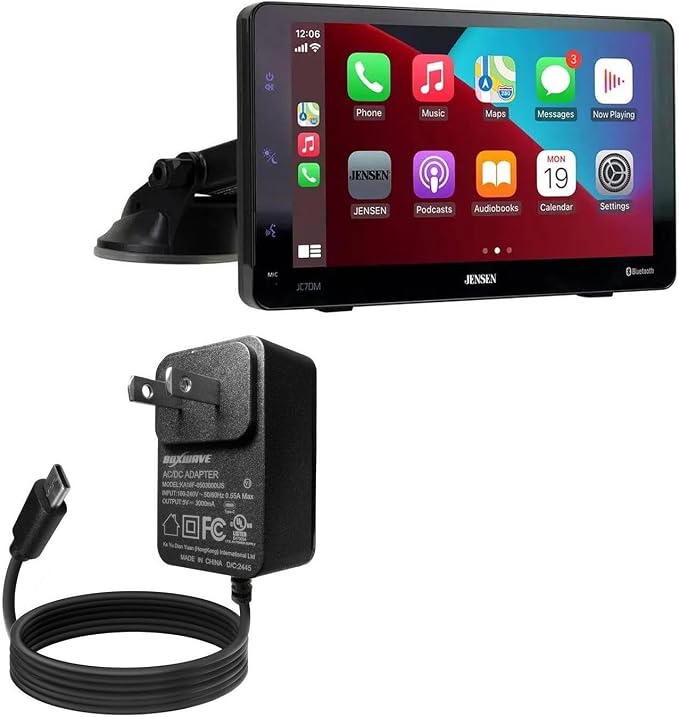 BoxWave Charger Compatible with Jensen JC7DM (7in) - Wall Charger Direct (15W) Rapid Charge Your Device with Built-in 3ft Cable