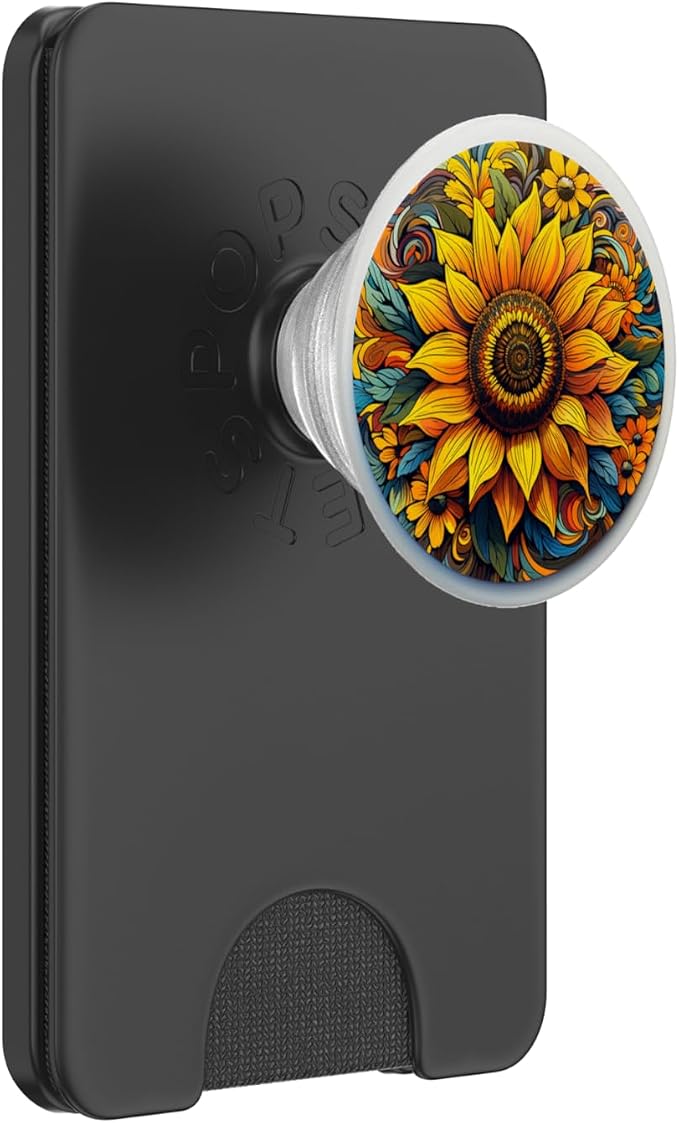 Mandala Geometric Watercolor Sunflower Pattern Floral Women PopSockets PopGrip for MagSafe
