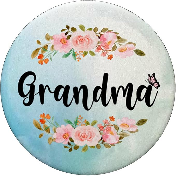 Grandma Cute Floral Butterfly Mother's Day Grandmother PopSockets Swappable PopGrip