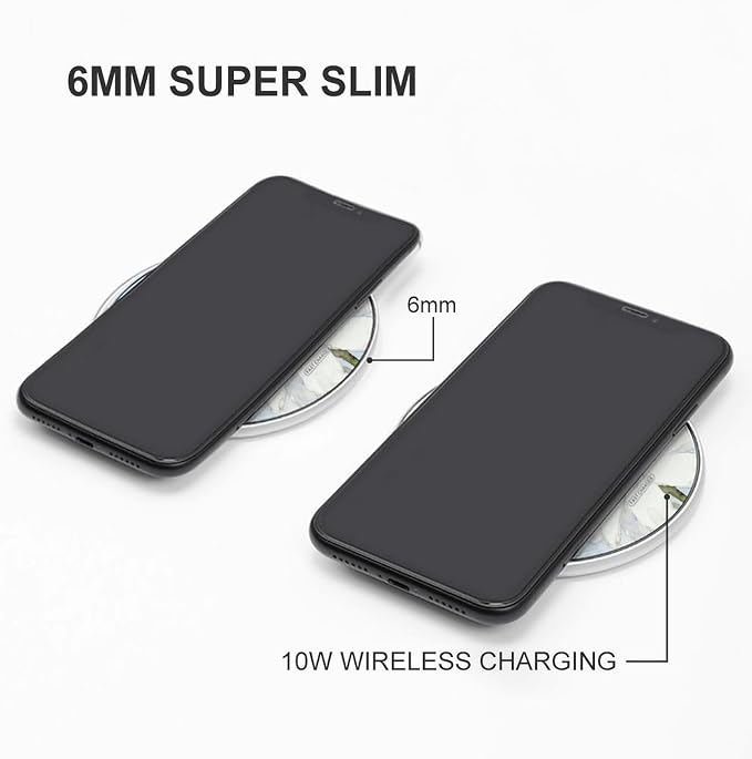 Bird Blue Wireless Charger with USB Cable Qi-Certified 10W Fast Wireless Charging Pad Portable Charging Station Anti-Slip Slim Charger Mat for All Qi-Enabled Phones