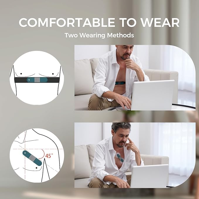 Livenpace 1-Lead Heart Health Monitor at Home, Portable 24 Hours Chest Lead Device with Free AI Analysis & PC Report, Rechargeable Recorder, HHM1