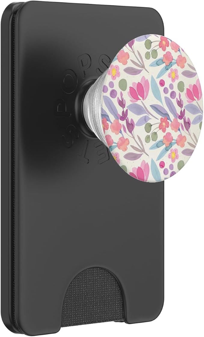 Pink Purple Watercolor Floral Pattern PopSockets Adhesive PopGrip