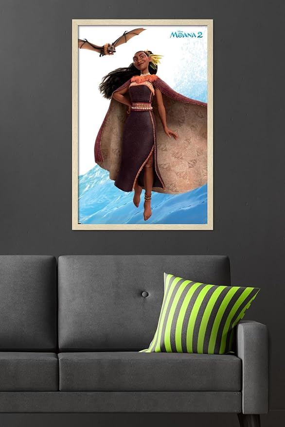 Trends International Disney Moana 2 - Matangi Wall Poster, 34L x 22.4W, Blonde Framed Version