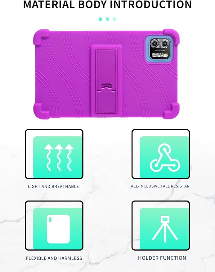 Case for PRITOM B8/PRITOM L8/VASOUN Tab8 Tablet 8 Inch- Soft Silicone Shock Proof Lightweight Stand Rubber Shell Protective CoverKids Friendly Soft Silicone Adjustable Stand CoverBlack