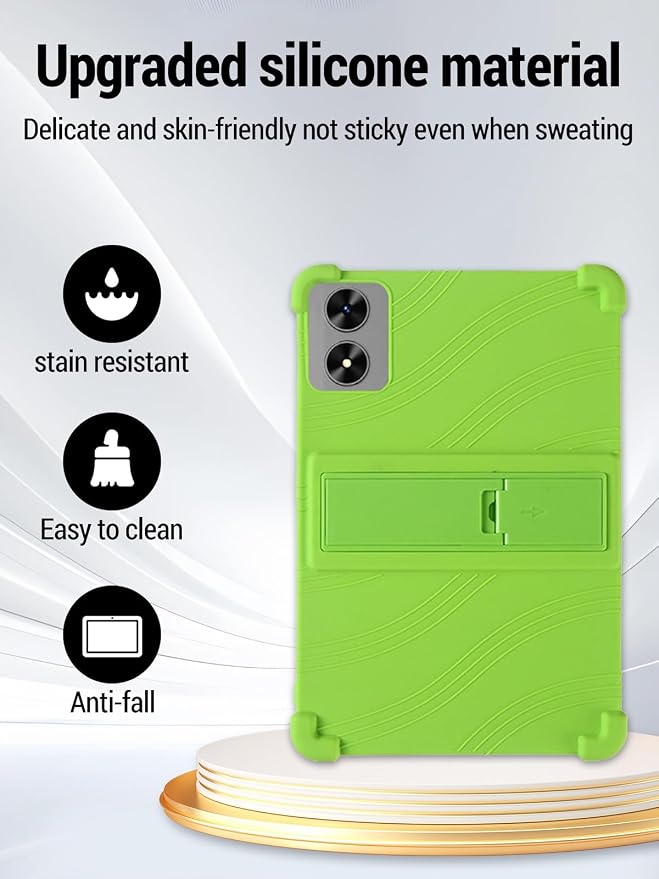 for SHARECLOUD P10_T (10.1 Inch) Android 16 Tablet Protective case ZBAGUG Shockproof Lightweight Silicone Protective Cover with Stand Child-Friendly Protection Easy to Clean Design Black.
