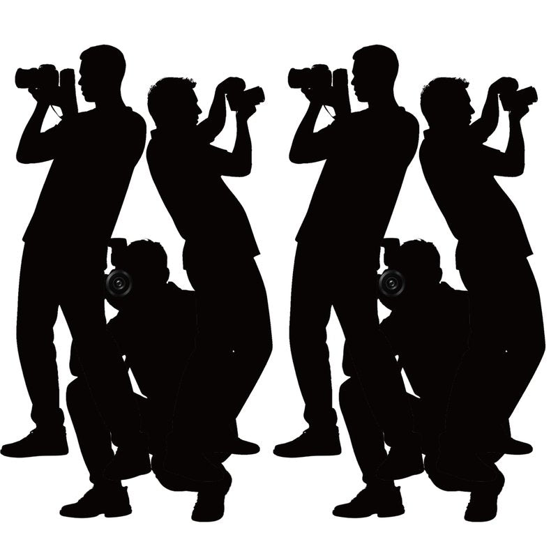 Paparazzi Backdrop Photo Props, Hollywood Theme Party Decorations, Decor for Red Carpet Party, Movie, Awards Night & Celebrity Parties (2-piece Set)