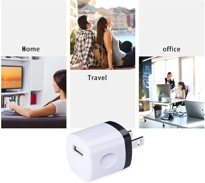Wall Adapter 10 PackUorMe 1A 5V Single Port Charger Power USB Plug Charging Cube Block Box Compatible iPhone 14 13 12 SE 11 Galaxy S23 Ultra S22 S21 FE S10e S9 A13 A03s A71 A51 Note20 Google 8A 7A