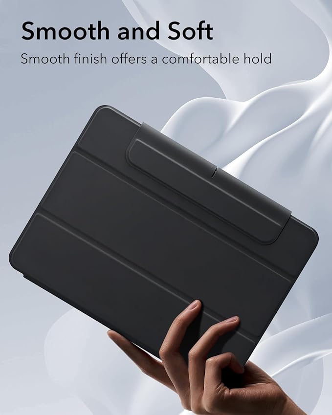 ESR for iPad Air 13 Inch Case M4/M3/M2 (2026/2025/2024) with Pencil Holder, Removable Magnetic Cover, Vertical Stand, Fully Supports Pencil Pro and Pencil(USB-C), Rebound 360 Series, Black