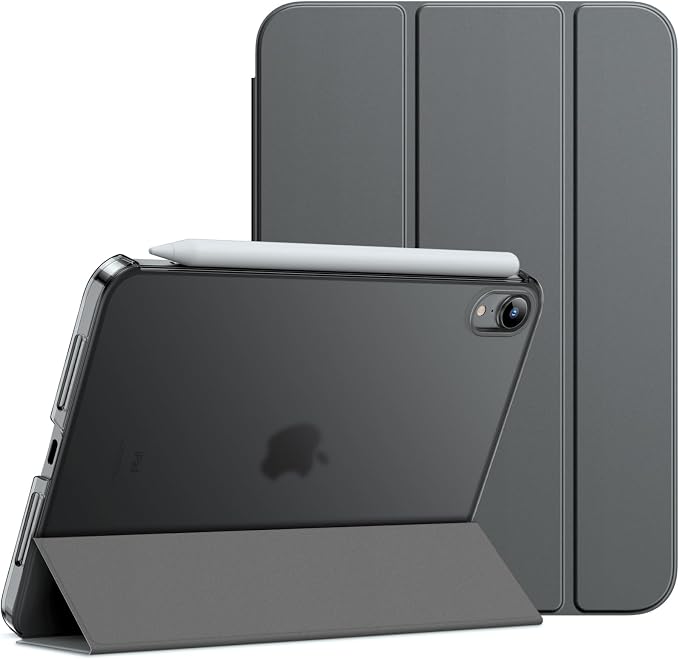 JETech Case Cover for iPad mini A17 Pro/6th Gen (2024/2021) Blue | Slim Translucent Back Design Tri-Fold Stand Auto Wake/Sleep Lightweight Shockproof Protection