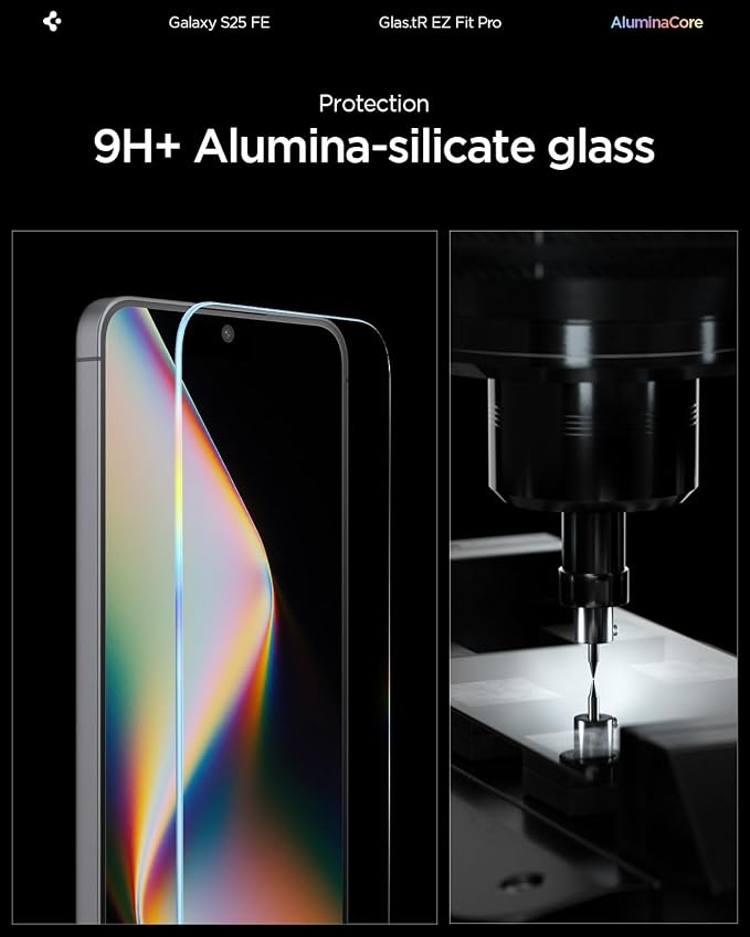 Spigen GlasTR EZ FIT Screen Protector for Galaxy A56 5G / S24 FE / M56 5G | 9H Hardness Tempered Glass Easy Installation Kit Case-Friendly Crystal Clear Touch Responsive Oleophobic Coating